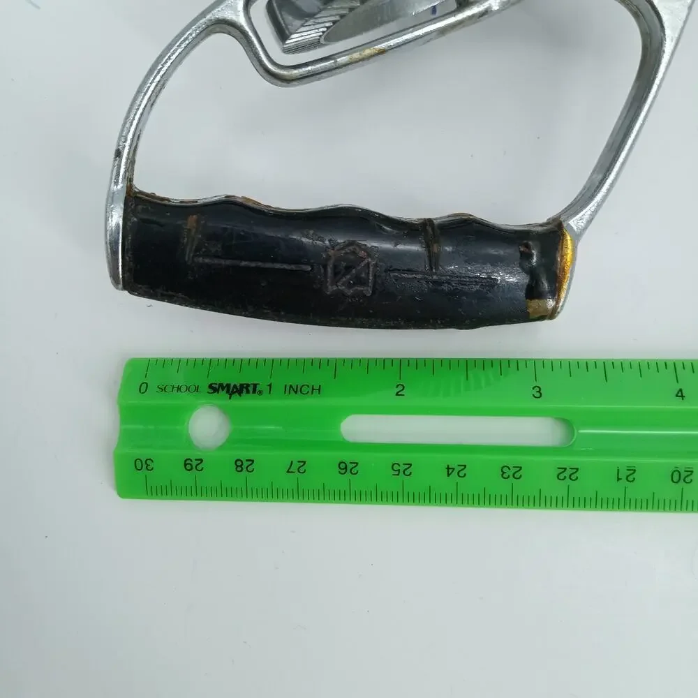 Vintage US Stainless Steel Rotary Egg Beater Hand Crank Mixer Black Handle USA